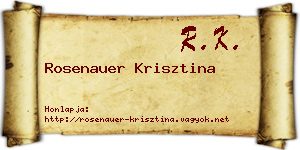 Rosenauer Krisztina névjegykártya